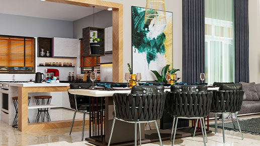 Open Kitchen cum dinning