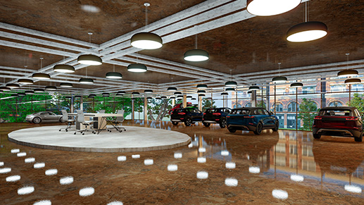car showroom interior